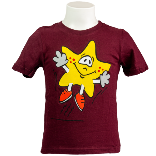 STAR.T-Shirt Dunkelrot